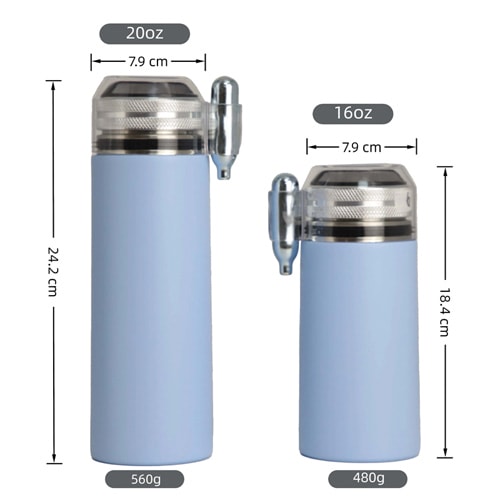 Machine/Gourde à Eau Pétillante Portable de 750 ml en Acier Inoxydable Isotherme