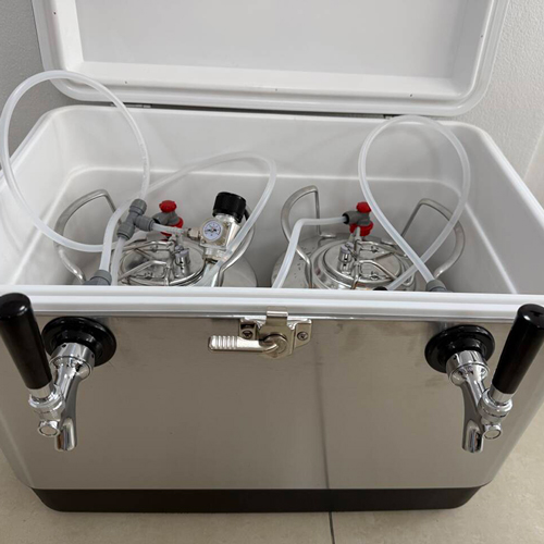 Glacière Tireuse Inox Double Robinet / Jockey Box à pression / Glacière