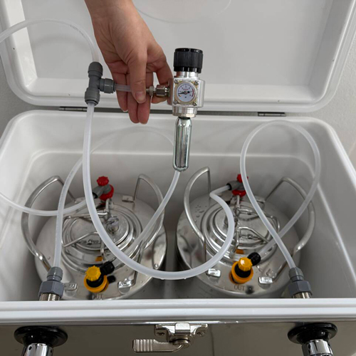 Glacière Tireuse Inox Double Robinet / Jockey Box à pression / Glacière