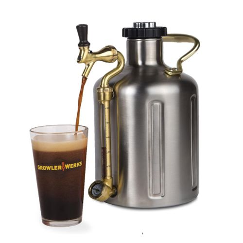 Growler isotherme sous vide à double paroi avec bouchon régulateur de CO2 3.8L